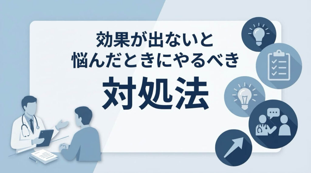 銀クリのAGA治療で効果が出ないと悩んだ時の具体的な対処方法