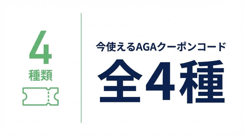 DMMオンラインクリニックで現在利用可能なAGAクーポンコード4種類を紹介