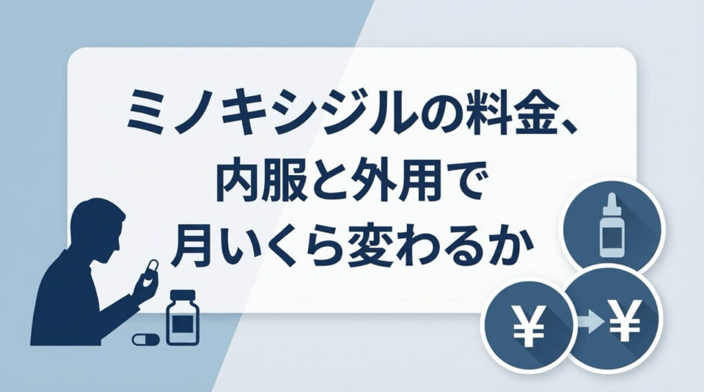 DMMオンラインクリニックのミノキシジル内服薬と外用薬の料金比較