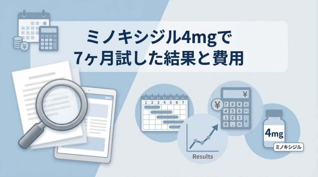 ミノキシジル4mgを7ヶ月間服用した効果と実際にかかった治療費用の詳細