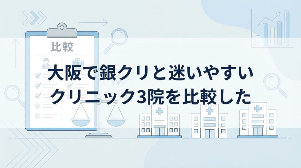 大阪梅田エリアのAGAクリニック比較：銀クリ vs AGAスキンクリニック vs Dr.AGA vs Dクリニック