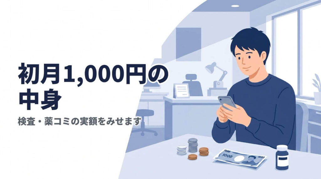 銀クリの初月1,000円に含まれる検査と薬の中身